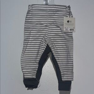 Cloud Island Gray and White Striped Leggings
